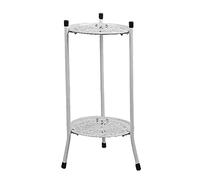 Puooifrty Two-Layer Elegant Metal Stand Shelf Potted Holder Modern Tall Pot Stands for Indoor Outdoor Decor A