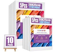 PUOPOSTY 10 Value Pack Stretched Canvas for Painting, Multi-Size（8x10, 11x14in, 100% Cotton Blank Canvase for Oil Acrylic Watercolor Paint, Acid-Free for Kids & Artists