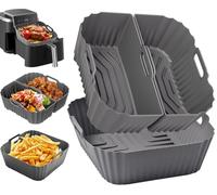 Puosike Air Fryer Silicone Liner, 4.5-8L Silicone Airfryer Liners Square Reusable, Air Fryer Accessories for Tefal, Ninja, Tefal, COSORI, Russell Hobbs, Chefman, Instant