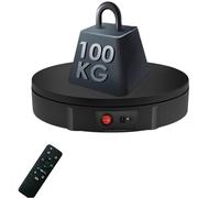 PUOSUO 360 Degree Electric Rotating Turntable, 11.8inch / 220Lbs Load,Motorized Rotating Display Stand, For Photography Products Display，Live Video Show,Remote Control Angle, Speed (Black)