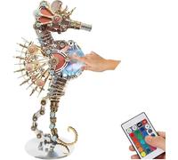 PUOSUO 3D Metal Puzzles for Adults,Mechanical Seahorse Model Buildings with LED Lamp, Difficult DIY Model Kits for Men Women Birthday Christmas