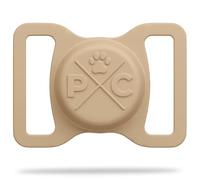 Pup Culture AirTag Dog Collar Holder - Extra-Durable, Lightweight, Protective Case for Dog Collar - Track Your Pet Using an Apple AirTag - Tan 1.5 Inch Collar