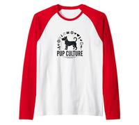 Pup Culture: Dog Lover's Entertainment Icon Collection Raglan Baseball Tee, Men, Red/White, XL