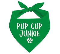 Pup Cup Dog Bandana, Green Pet Dog Scarf Accessories, Pets Triangle Muffler, Pet's Bandana for Small Medium Dogs, Gifts for Dogs Lover Birthday or Christmas