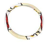 Pup Curl Non-Slip, Breathable Microfiber Leather & Soft Inner Lining, 14.5 Inches, Anti-Sweat Wear-Resistant Car Steering Cover