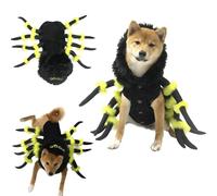Pup Furry Spider Costume Dog Funny Halloween Party Cosplay Decoration Pet Hoodie Coat Holiday Outfits (Black, 2X-Large)