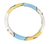 Pup Glow Non-Slip, Breathable Microfiber Leather & Soft Inner Lining, 14.5 Inches, Anti-Sweat Wear-Resistant Car Steering Cover