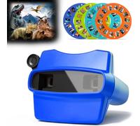 Pup Go 3D ViewFinder for Kids 3+, 4 Reels - Dinosaur, Animal, Ocean & Space | Dinosaur Toys for Boys, 28 HD Image, Retro Classic Slide Viewer, STEM Educational Toy, Gift for 3 4 5 6 7 Year Old Kid (Blue)