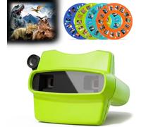 Pup Go 3D ViewFinder for Kids 3+, 4 Reels - Dinosaur, Animal, Ocean & Space | Dinosaur Toys for Boys, 28 HD Image, Retro Classic Slide Viewer, STEM Learning Toy, Gifts for 3 4 5 6 7 Year Old Kids (Green)