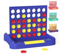 Pup Go 4 in a Row Classic Board Game with 6 spare Discs for Kids & Adults, Educational Family Toy for Boys & Girls Ages 3-8, 2 Player Strategy Game, Foldable and Portable Blue