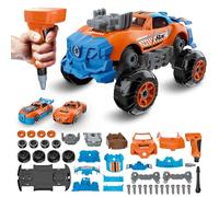 Pup Go 43 Pcs Take Apart Car for Boys Ages 3-8 Year, Build Your Own Car Set | Monster Car, Sport Car, Racing Car 3-IN-1, Construction Toy with Electric Drill, Sensory Building Toys, Learning Toy for Kids