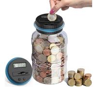 Pup Go Digital Saving Money Box UK Coins, Large Money Saver with LCD Display, Saving Jar with Counter, Electric Piggy Bank, Change Jar for Kids, Money Pot for Adults, XL Money Bottle Tin (Big Size)