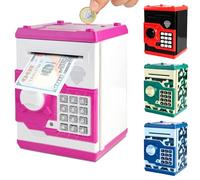 Pup Go Electronic Piggy Bank for Kids Ages 3+, ATM Money Safe with Password Lock, Auto Cash Scroll, Box for Coins, Kids Money Box for Boys & Girls, Birthday Gift Ages 3 4 5 6 7 8 9 Years Old (Pink)