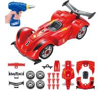 Pup Go F1 Take Apart Toys, 2 in 1 Build Your Own Racing Car Kit with Electric Drill Tool, 24 Pieces Construction Set, Building Toys for Age 3 4 5 6 7 8 Year Old Boys, STEM Construction Toys for Kids