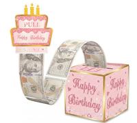 Pup Go Happy Birthday Surprise Cash Pull Out Gift Box, Pink Money Boxes