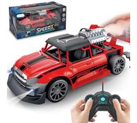 Pup Go Kids Remote Control Car, Equipped Eye-Catching LED Headlights and Exciting Mist Spray Feature, Rechargeable Battery for Endless Fun, Amazing Christmas Adventure Gift for Kids Age 3+ (Red)