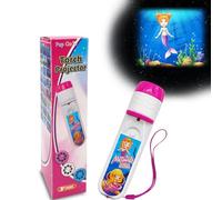 Pup Go Mermaid Torch and Projector with 3 Discs 24 Images, Pink Torches Toys for Girls Ages 3 4 5 6 7, Kids Mermaid Projector Night Light, Educational Toys Idea Fairy Gifts for Toddler Children