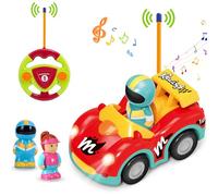 Pup Go My First Remote Control Car for Toddler 18 Months+, 2 Removable Doll | Red RC Cartoon Race Car with Music & Lights, Baby Toys Cars Birthday Gifts for 2 3 Year Old Boys Girls (Red)