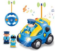 Pup Go My First Remote Control Car for Toddler Age 1 2 3 Years Old, Baby Police RC Racing Toy, 2 Interchangeable Dolls with Siren & Lights, for Boys & Girls 18 Months (Sapphire Blue)