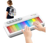 Pup Go Pocket Size Rainbow Electronic Piano for Toddlers Age 2+, Early Learning Keyboard, Touch Screen Keys with Multicolor Backlit, 5 Instrument Sounds and 13 Demo Songs (17.4 x 7.6 cm)