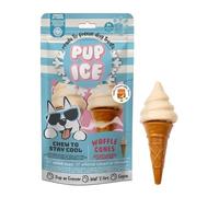 Pup Ice Waffle Cones Dog Treats, Vanilla Peanut Butter Flavour, Frozen, 110 g, Medium Size, No Artificial Dyes