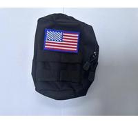 PUP& PALS Utility Tactical Pouch Set: 3-Piece EDC Tactical Pouches with Molle System - Admin Tool Bag, Medical Organizer & Water Bottle Pouch for Outdoor Carry and Customizable with Flag Patch-Black