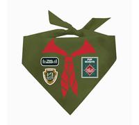 Pup Scout Dog Bandana | 100% Cotton Adjustable Triangle | Made in USA | Funny | Cute Scout Costume | Pet Explorer | Halloween |Assorted Colors| (Military Green, One Size)