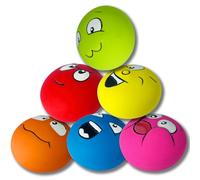 PUPATTIC Squeaky Dog Toys for Small Dogs, Flat Squeaky Dog Balls, Latex Dog Squeaky Toys 2.2" x 2.2" x 1.3"