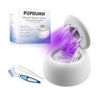 PUPDUMM Ultrasonic Retainer Cleaner Machine, 45kHz & 200ML Dental Cleaning Pod for Dentures, Aligners, Mouth Guards, Braces, Toothbrushes & Jewelry, Ultrasonic Cleaner with Digital Timer