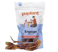 Pupford Beef Tendon Chew Toy for Dogs, Extra Thick, Cleans Teeth, Attacks the Mind, Teaches Proper Chewing Behavior and Contains Glucosamine that Helps Joints - 10 Count