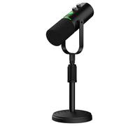 PUPGSIS Recording PC Microphone, Podcast Dynamic Mic with Mute Button, Reverb Effects, Headphones Jack, Desktop Stand, USB-C & XLR Outputs, USB Mic for Gaming, Streaming, Vocal, Voice-Over, Black