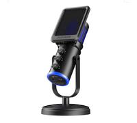 PUPGSIS USB PC Microphone, Gaming Mic for Streaming, Podcast, Twitch, YouTube, Discord on Mac&Windows, Condenser Recording Microphone with Mute, Gain, Monitoring, Pop Filter, RGB Indicator-Black