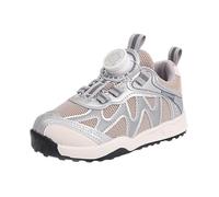 Pupils Park Casual Rotators Sneakers - Outdoor Runners Mesh Vented Upper Shock Absorbing Soft Sole Shoes, School Flat Trainershoes for 4-11 Y Silver