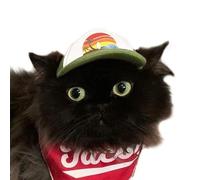 PupLid Trucker Hats for Kittens - Premium Stylish Sun Protection for The Modern Cat - Adjustable Secure Fitting Cat Hat (Green, Island Sunset)