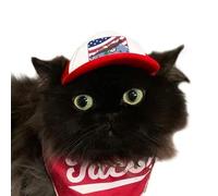 PupLid Trucker Hats for Kittens - Premium Stylish Sun Protection for The Modern Cat - Adjustable Secure Fitting Cat Hat (Red, Eagle)