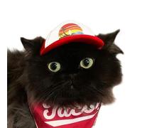 PupLid Trucker Hats for Kittens - Premium Stylish Sun Protection for The Modern Cat - Adjustable Secure Fitting Cat Hat (Red, Island Sunset)