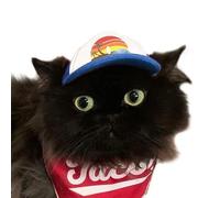 PupLid Trucker Hats for Kittens - Premium Stylish Sun Protection for The Modern Cat - Adjustable Secure Fitting Cat Hat (Blue, Island Sunset)