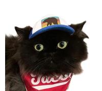 PupLid Trucker Hats for Kittens - Premium Stylish Sun Protection for The Modern Cat - Adjustable Secure Fitting Cat Hat (Blue, Bear)