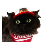 PupLid Trucker Hats for Kittens - Premium Stylish Sun Protection for The Modern Cat - Adjustable Secure Fitting Cat Hat (Red, Bear)