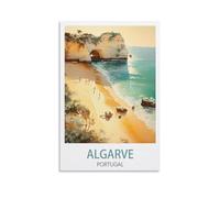 PuPLuM Algarve Portugal Vintage Travel Posters Beach 08x12inch(20x30cm) Canvas Wall Art Posters for Living Room Decor Paintings for Home Decor