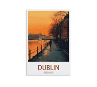 PuPLuM Dublin Ireland Vintage Travel Posters 08x12inch(20x30cm) Canvas Wall Art Posters for Living Room Decor Paintings for Home Decor