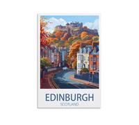PuPLuM Edinburgh Scotland Vintage Travel Posters Landscape 08x12inch(20x30cm) Canvas Wall Art Posters for Living Room Decor Paintings for Home Decor
