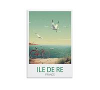 PuPLuM Ile De Re France Vintage Travel Posters Landscape 12x18inch(30x45cm) Canvas Wall Art Posters for Living Room Decor Paintings for Home Decor