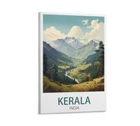PuPLuM Kerala India Vintage Travel Posters Landscape 12x18inch(30x45cm) Canvas Wall Art Posters for Living Room Decor Paintings for Home Decor