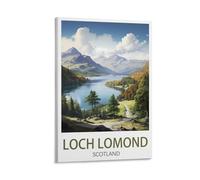 PuPLuM Loch Lomond Scotland Vintage Travel Poster Landscape 08x12inch(20x30cm) Canvas Wall Art Posters for Living Room Decor Paintings for Home Decor