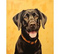 PuPLUm Paint-by-Number Art,Black Labrador Retriever,Painting by Numbers for Adults On Canvas,Explore New Realms with Digital Painting,40x50cm