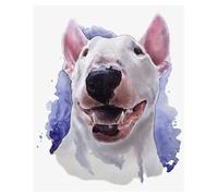 PuPLUm Paint by Numbers Bull Terrier Dog DIY Digital Painting for Beginners, Wall Decor Drawing Gift,40x50cm,Without Frame