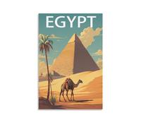 PuPLuM Pyramids of Giza Egypt Vintage Travel Posters Sunset 08x12inch(20x30cm) Canvas Wall Art Posters for Living Room Decor Paintings for Home Decor