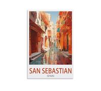PuPLuM San Sebastian Spain Vintage Travel Posters Street 08x12inch(20x30cm) Canvas Wall Art Posters for Living Room Decor Paintings for Home Decor