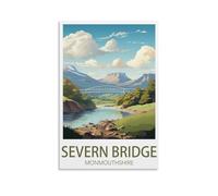 PuPLuM Severn Bridge Monmouthshire Vintage Travel Posters Landscape 08x12inch(20x30cm) Canvas Wall Art Posters for Living Room Decor Paintings for Home Decor